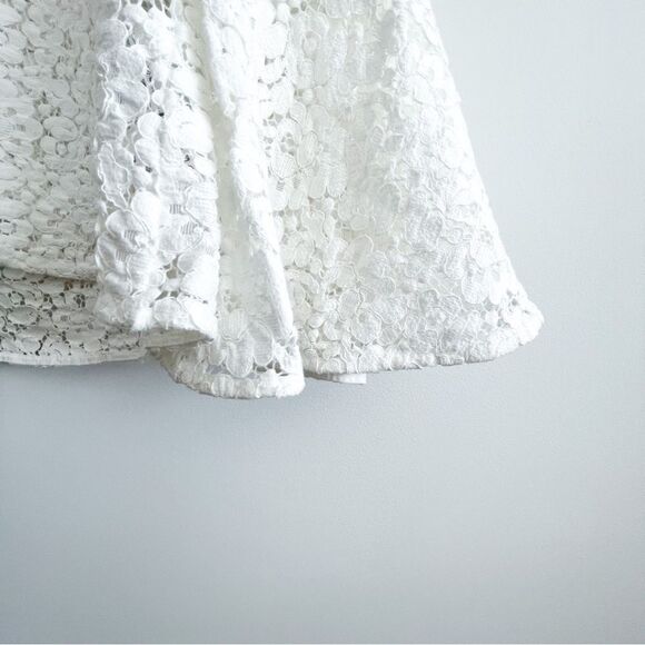 Zara Woman White Lace Bell Sleeve Top Blouse Sheer Size M Hippie Boho - Picture 5 of 10